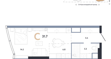 Студия, 31&nbsp;м²