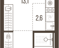 1-к. квартира, 24&nbsp;м²