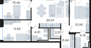 3-к. квартира, 71 м²