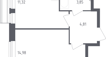 1-к. квартира, 34&nbsp;м²