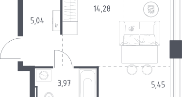Студия, 28&nbsp;м²