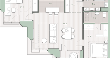2-к. квартира, 75&nbsp;м²