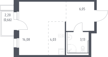 Студия, 27&nbsp;м²