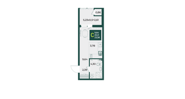Студия, 23&nbsp;м²