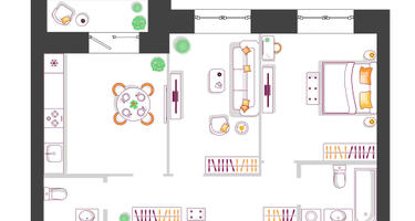2-к. квартира, 55&nbsp;м²