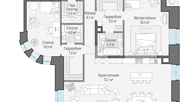 5-к. квартира, 178&nbsp;м²