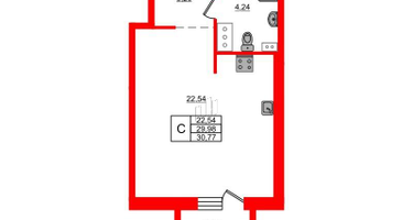 Студия, 30&nbsp;м²