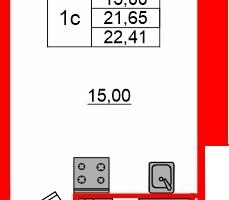 Студия, 21 м²
