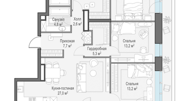 4-к. квартира, 107&nbsp;м²