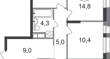 3-к. квартира, 77 м²