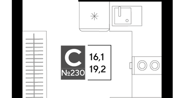 Студия, 19&nbsp;м²