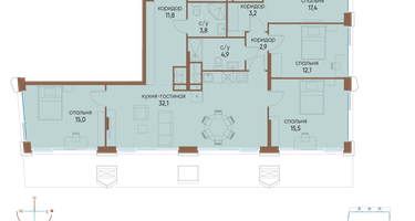 4-к. квартира, 127&nbsp;м²