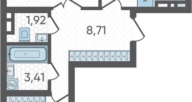 2-к. квартира, 62 м²