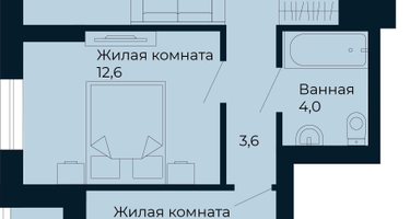 2-к. квартира, 60 м²