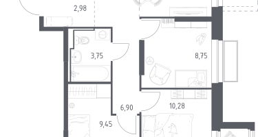 Студия, 61&nbsp;м²