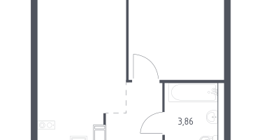1-к. квартира, 33&nbsp;м²