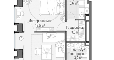2-к. квартира, 56 м²