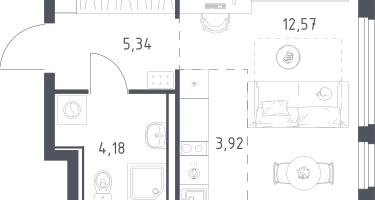 Студия, 26&nbsp;м²