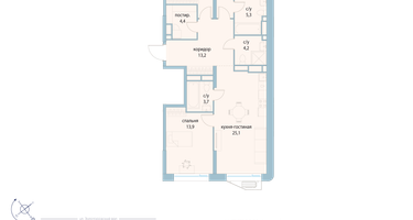 3-к. квартира, 103&nbsp;м²