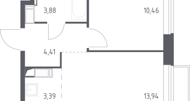 Студия, 35&nbsp;м²