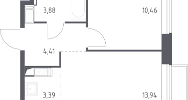 Студия, 35&nbsp;м²