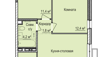 2-к. квартира, 53 м²