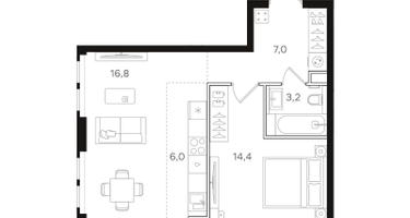 1-к. квартира, 47&nbsp;м²