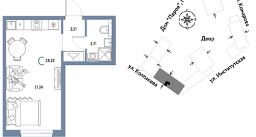 Студия, 28&nbsp;м²