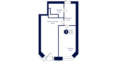 1-к. квартира, 46&nbsp;м²