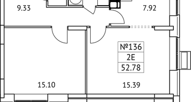 2-к. квартира, 52 м²