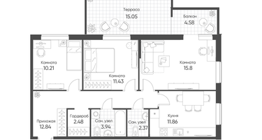 3-к. квартира, 72&nbsp;м²