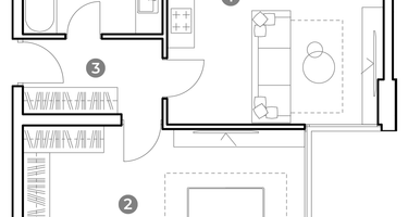 2-к. квартира, 54 м²