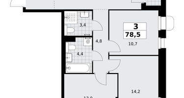 3-к. квартира, 78&nbsp;м²