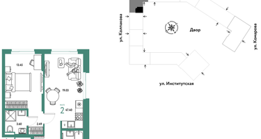 Студия, 47 м²
