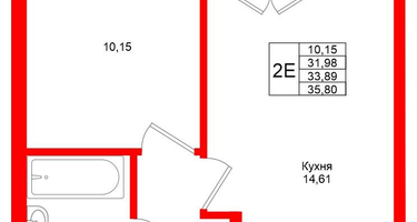 1-к. квартира, 33&nbsp;м²