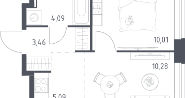 2-к. квартира, 32&nbsp;м²