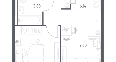 Студия, 34&nbsp;м²