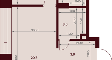 1-к. квартира, 49 м²