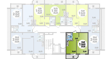 1-к. квартира, 37&nbsp;м²