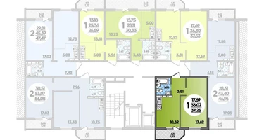 1-к. квартира, 37&nbsp;м²