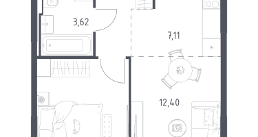 Студия, 39&nbsp;м²