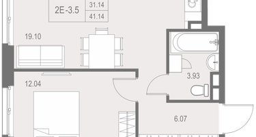 1-к. квартира, 41&nbsp;м²