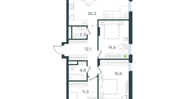 3-к. квартира, 87 м²