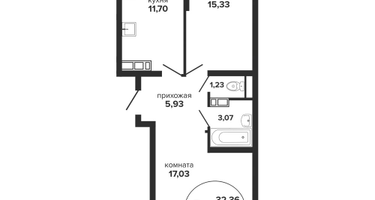 2-к. квартира, 59 м²