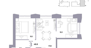 3-к. квартира, 48&nbsp;м²