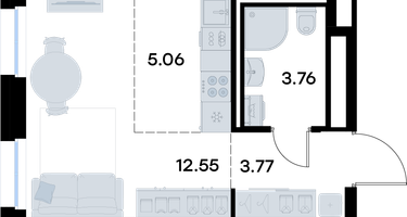 Студия, 25 м²