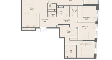 5-к. квартира, 217 м²
