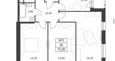 3-к. квартира, 75&nbsp;м²