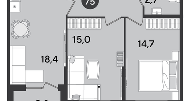 2-к. квартира, 70&nbsp;м²