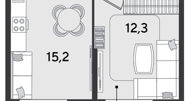 1-к. квартира, 36&nbsp;м²